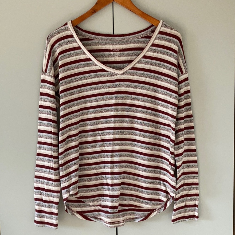 American Eagle Striped Sweater Tee